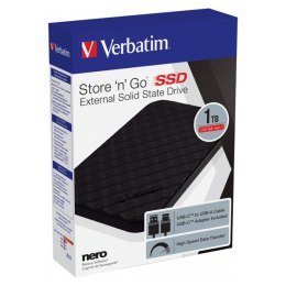 SSD zewnętrzny Verbatim Store N Go, 53230, 1000GB, czarny, USB-A/Micro-B, z adapterem USB-A na USB-C(TM), 2.5