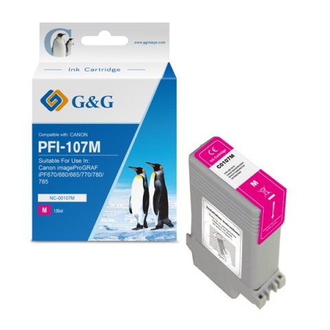 G&G kompatybilny ink / tusz z PFI107M, NC-00107M, 6707B001, magenta, 130ml