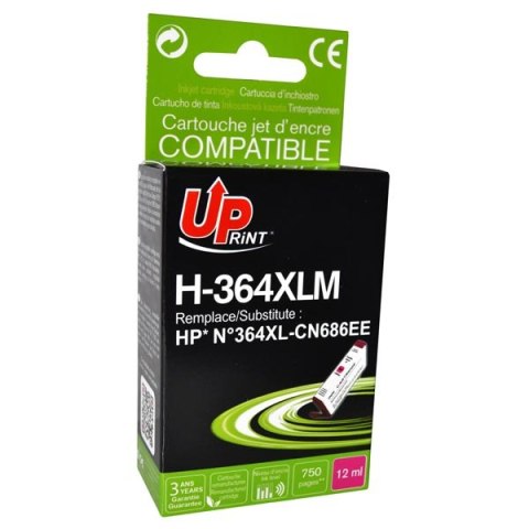 UPrint kompatybilny ink / tusz z CB324EE, CN686EE, HP 364XL, H-364XLM, magenta, 12ml, z chipem