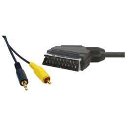 Audio/Video kabel SCART M - CINCH M + Jack (3.5mm) M, 1.5m, czarny