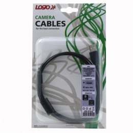 Logo USB kabel (2.0), USB A M - 8-pin M, 31179, 1.8m, czarny, blistr, MINOLTA