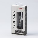 Logo USB kabel (2.0), USB A M - Apple Lightning M, 1m, MFi certifikat, 5V/2,4A, srebrny, box, oplot nylonowy, aluminiowa osłona 