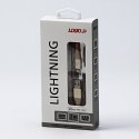 Logo USB kabel (2.0), USB A M - Apple Lightning M, 2m, MFi certifikat, 5V/2,4A, złoty, box, oplot nylonowy, aluminiowa osłona zł