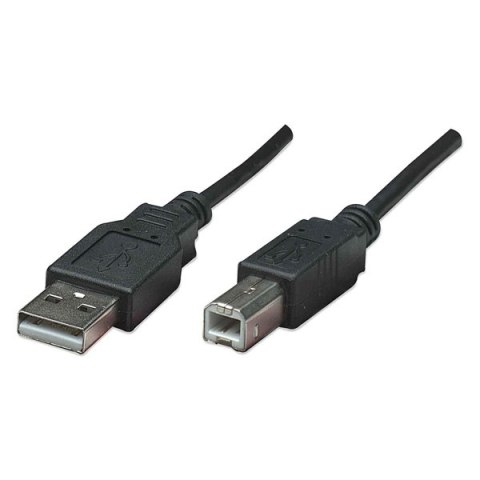 Logo USB kabel (2.0), USB A M - USB B (M), 3m, czarny, blistr