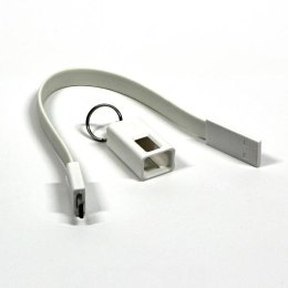 Logo USB kabel (2.0), USB A M - microUSB (M), 0.2m, biały, blistr, breloczek na klucze, EOL