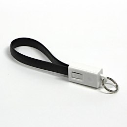 Logo USB kabel (2.0), USB A M - microUSB (M), 0.2m, czarny, blistr, breloczek na klucze, EOL