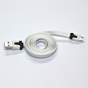 Logo USB kabel (2.0), USB A M - microUSB (M), 1m, płaski, biały, blistr, EOL