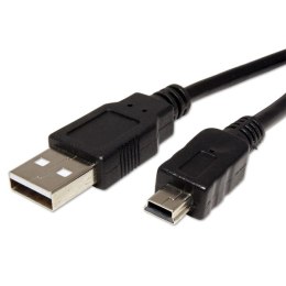 Logo USB kabel (2.0), USB A M - miniUSB (M), 1.8m, czarny, cena za 1 szt.