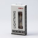 Logo USB kabel (2.0), USB C (M) - Apple Lightning M, 2m, MFi certifikat, 5V/3A, złoty, box, oplot nylonowy, aluminiowa osłona zł