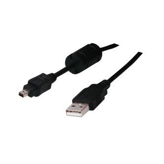 USB kabel (2.0), USB A M - 4-pin M, 26734, 1.8m, czarny, FUJI