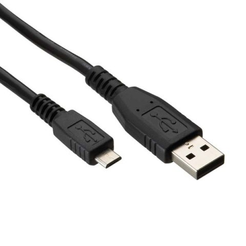 USB kabel (2.0), USB A M - microUSB (M), 1.8m, czarny