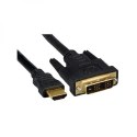 Video Kabel DVI (18+1) M - HDMI M, 2m, pozłacane złącza, czarny, Logo blistr