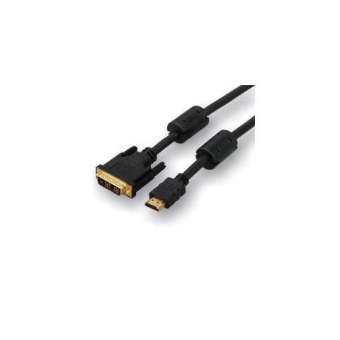 Video Kabel DVI (18+1) M - HDMI M, 2m, pozłacane złącza, czarny, Logo