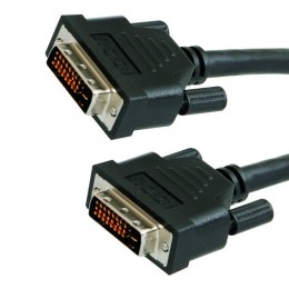 Video Kabel DVI (24+1) M - DVI (24+1) M, Dual link, 3m, chroniony, czarny, Logo blistr