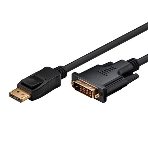 Video Kabel DisplayPort M - DVI (24+1) M, 2m, pozłacane złącza, czarny