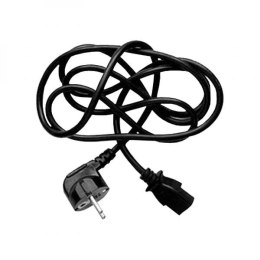 Kabel sieciowy 230V zasilacz, CEE7 (widelec) - C13, 2m, VDE approved, czarny, Logo, 5-pack, cena za 1 szt., EOL