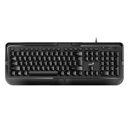 Genius KB-118, klawiatura US, klasyczna, wodoodporny rodzaj przewodowa (USB), czarna