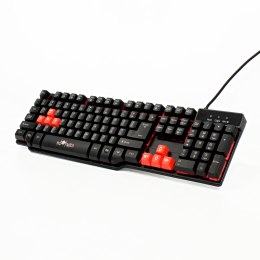 Red Fighter K1, klawiatura US, do gry, podświetlona rodzaj przewodowa (USB), czarna, 3 kolory podświetlania