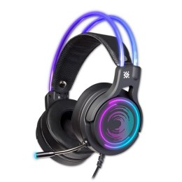 Defender Cosmo Pro RGB, Gaming Headset, słuchawki z mikrofonem, przewodowaczarna, 7.1 (virtual), 50 mm przetworniki typ USB