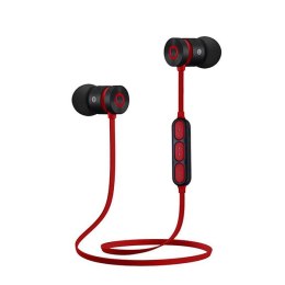 Powerton W2, słuchawki bluetooth, bezprzewodowaczarno-czerwona, sportowe, z magnetycznym uchwytem typ bluetooth