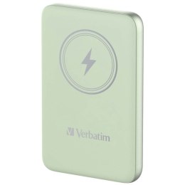 Verbatim, powerbank z ładowaniem bezprzewodowym, 5V, ładowanie telefonu, 32246, 10 000mAh, Mocowanie magnetyczne, zielona