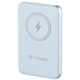 Verbatim, powerbank z ładowaniem bezprzewodowym, 5V, ładowanie telefonu, 32247, 10 000mAh, Mocowanie magnetyczne, niebieska