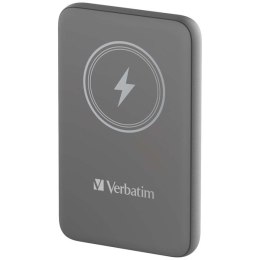 Verbatim, powerbank z ładowaniem bezprzewodowym, 5V, ładowanie telefonu, 32249, 10 000mAh, Mocowanie magnetyczne, szara