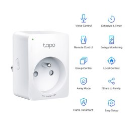 Gniazdko Mini Smart Plug Wi-Fi, konfiguracja z WiFi, max. 3680W, biała, TP-LINK, Kontrola głosem, Monitorowanie zużycia energii