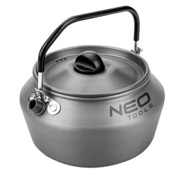 Czajnik turystyczny szara, aluminium, stal nierdzewna, 0.8l, pokrywa, siatka do przenoszenia,, Neo Tools