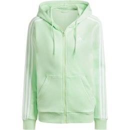 Bluza damska adidas Essentials 3-Stripes Full-Zip Fleece jasnozielona IR6077