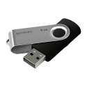 Goodram USB flash disk, USB 2.0, 8GB, UTS2, czarny, UTS2-0080K0R11, USB A, z obrotową osłoną