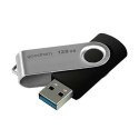 Goodram USB flash disk, USB 3.0, 128GB, UTS3, czarny, UTS3-1280K0R11, USB A, z obrotową osłoną