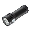 Latarka LED akumulatorowa, 1x4000 mAh, aluminium, czarna, Funkcja zoom, 3 rodzaje świecenia, IPX4, USB