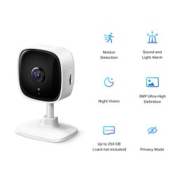 TP-link IP kamera Tapo C110, Full HD, Wifi 2.4 GHz, biała, 3MP, tryb nocny, alarm, detekcja ruchu