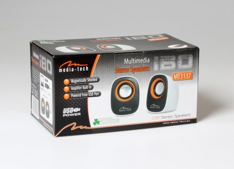IBO - Głośniki stereofoniczne zasilane z portu USB, RMS 6W, regulacja glośności, białe IBO - Głośniki stereofoniczne zasilane z portu USB, RMS 6W, regulacja glośności, białe