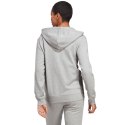 Bluza damska adidas Essentials Linear Full-Zip French Terry Hoodie szara IC6866