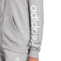 Bluza damska adidas Essentials Linear Full-Zip French Terry Hoodie szara IC6866