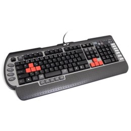 A4Tech G800V, klawiatura CZ, do gry, wodoodporny rodzaj przewodowa (USB), czarna