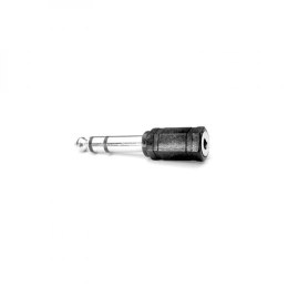 Audio redukcja, Jack (6.3mm) M - Jack (3,5mm) F, stereo, czarna, Logo blistr