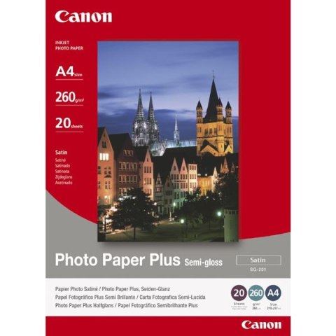 Canon Photo Paper Plus Semi-G, SG-201, foto papier, półpołysk, satynowy typ 1686B018, biały, 20x25cm, 8x10", 260 g/m2, 20 szt., 