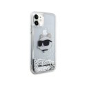 Karl Lagerfeld Liquid Glitter NFT Choupette Head - Etui iPhone 11 (srebrny)