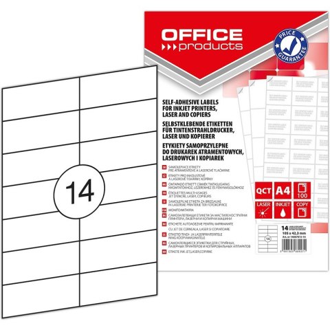 Etykiety Office Products A4 105x42.3mm białe (100) Etykiety Office Products A4 105x42.3mm białe (100)