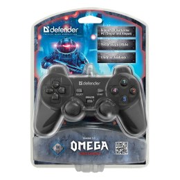 Gamepad Defender Omega, 12przycisk, USB, czarny, wibrujący, Windows R XP/VISTA/7/8/10