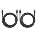 Kabel Baseus Cafule USB-C do USB-C 100W,2m, 2szt (czerwono-czarny, szaro-czarny)