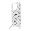 Karl Lagerfeld IML Crossbody Monogram Karl & Choupette Head MagSafe - Etui iPhone 15 Pro (przezroczysty)