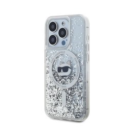 Karl Lagerfeld Liquid Glitter Choupette Head MagSafe - Etui iPhone 13 Pro (przezroczysty)