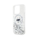 Karl Lagerfeld Liquid Glitter Choupette Head MagSafe - Etui iPhone 13 Pro (przezroczysty)