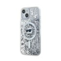 Karl Lagerfeld Liquid Glitter Choupette Head MagSafe - Etui iPhone 14 / 15 / 13 (przezroczysty)