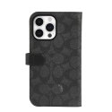 Coach Folio Signature C Case - Etui 2w1 z klapką iPhone 15 Pro (Charcoal)