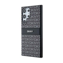 DKNY Leather Mono Stripe & Metal Logo - Etui Samsung Galaxy S24 Ultra (czarny)